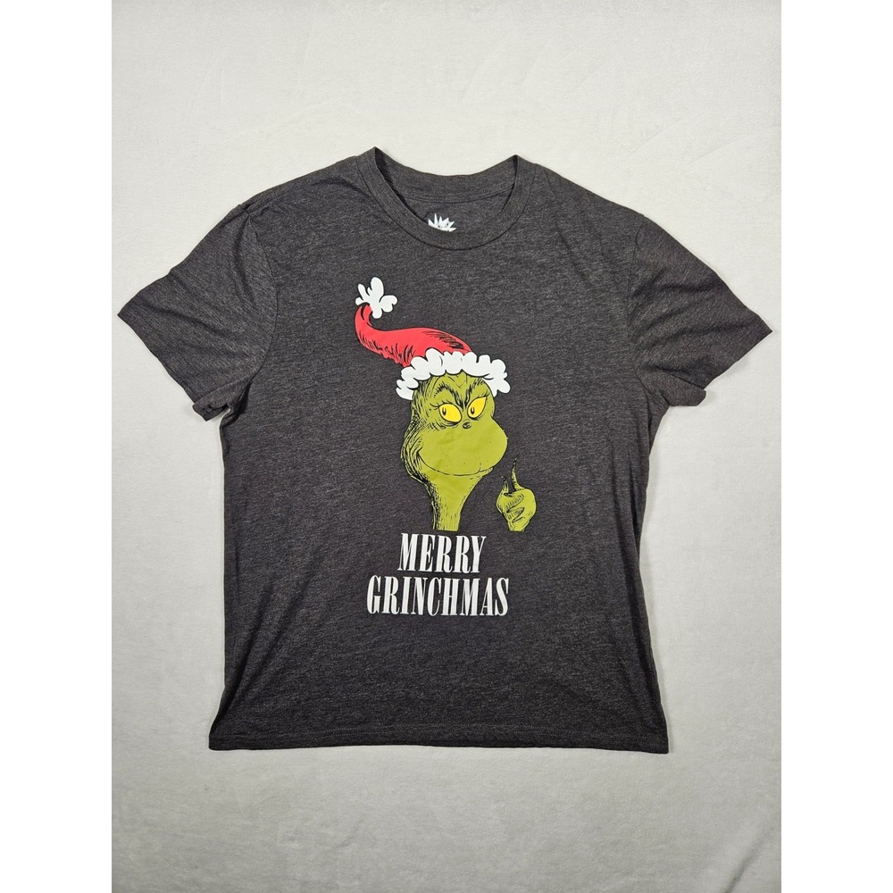 The Grinch Merry Grinchmas Tee Shirt Men Size‎ XL Gray Dr Seuss Holiday